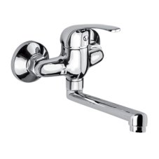 Dřezová nástěnná baterie, Lila, s ramínkem plochým rovným, chrom Dřezová nástěnná baterie, Lila, s ramínkem plochým rovným, chrom