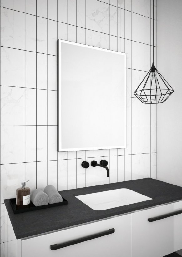 Zrcadlo s LED osvětlením LOBURG BLACK
