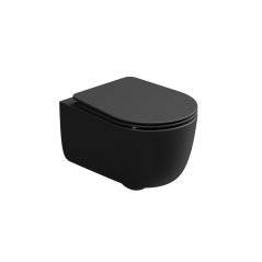 WC závěsné Hit, rimless, černý matný, zadní odpad, HIWCSO003FI