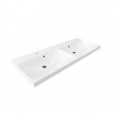 Koupelnová skříňka BINO s keramickým umyvadlem 121 cm, bílá/dub CN673