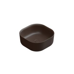 Umyvadlo na desku Hit, keramické, cacao matné, 42x42 cm, HILAVQU42035
