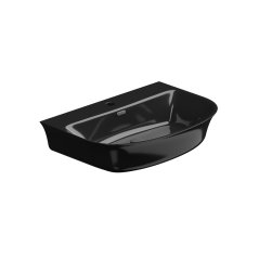 Umyvadlo Flut BW 65 keramické, černé lesklé, 65x48 cm, FLLAVBW65002