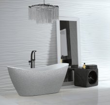 Volně stojící vana VIYA Glam - stříbrná