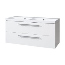 Koupelnová skříňka BINO s keramickým umyvadlem 121 cm, bílá CN663