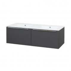 Koupelnová skříňka MAILO s keramickým umyvadlem 121 cm, antracit CN538