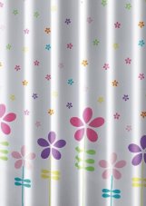 Sprchový závěs 180x180cm, polyester, květovaný barevný