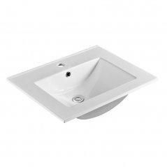 Koupelnová skříňka BINO s keramickým umyvadlem 61 cm, bílá/dub CN670