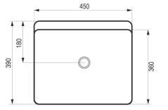 Umyvadlo OBLIQUE 45 × 39 × 12 cm - na desku